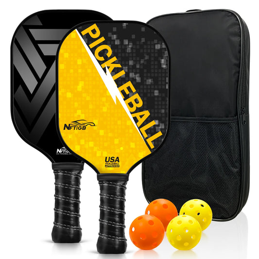 Premium Pickleball Paddles Set - 2 Lightweight Rackets & 4 USAPA Approved Balls for Ultimate Fun!